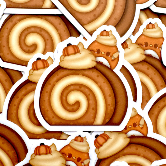 Pumpkin Cake Roll Vinyl Sticker
