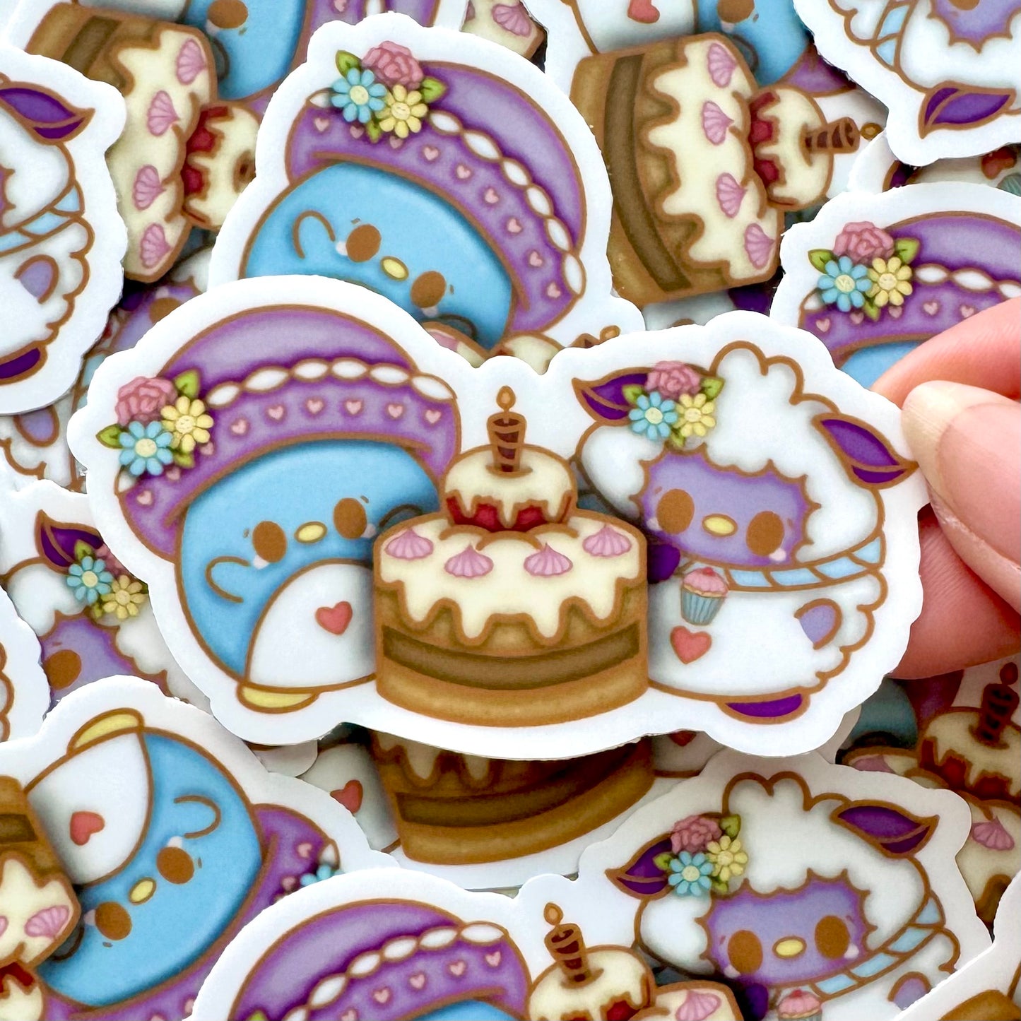 Angel Cake and Friends Vinyl Sticker