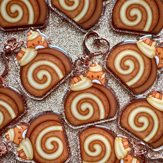 Pumpkin Cake Roll Keychain