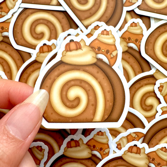 Pumpkin Cake Roll Vinyl Sticker