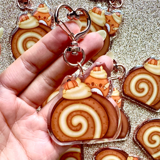 Pumpkin Cake Roll Keychain