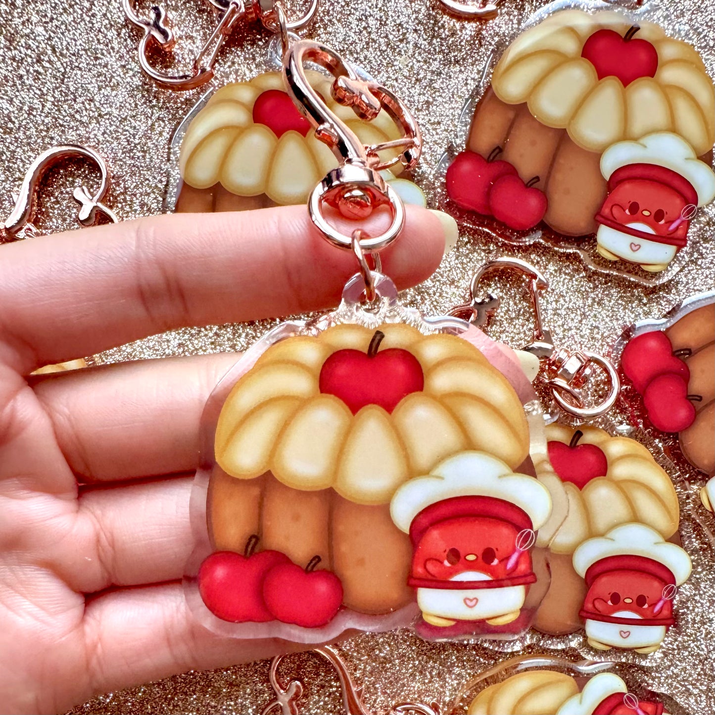 Apple Bundt Cake Keychain