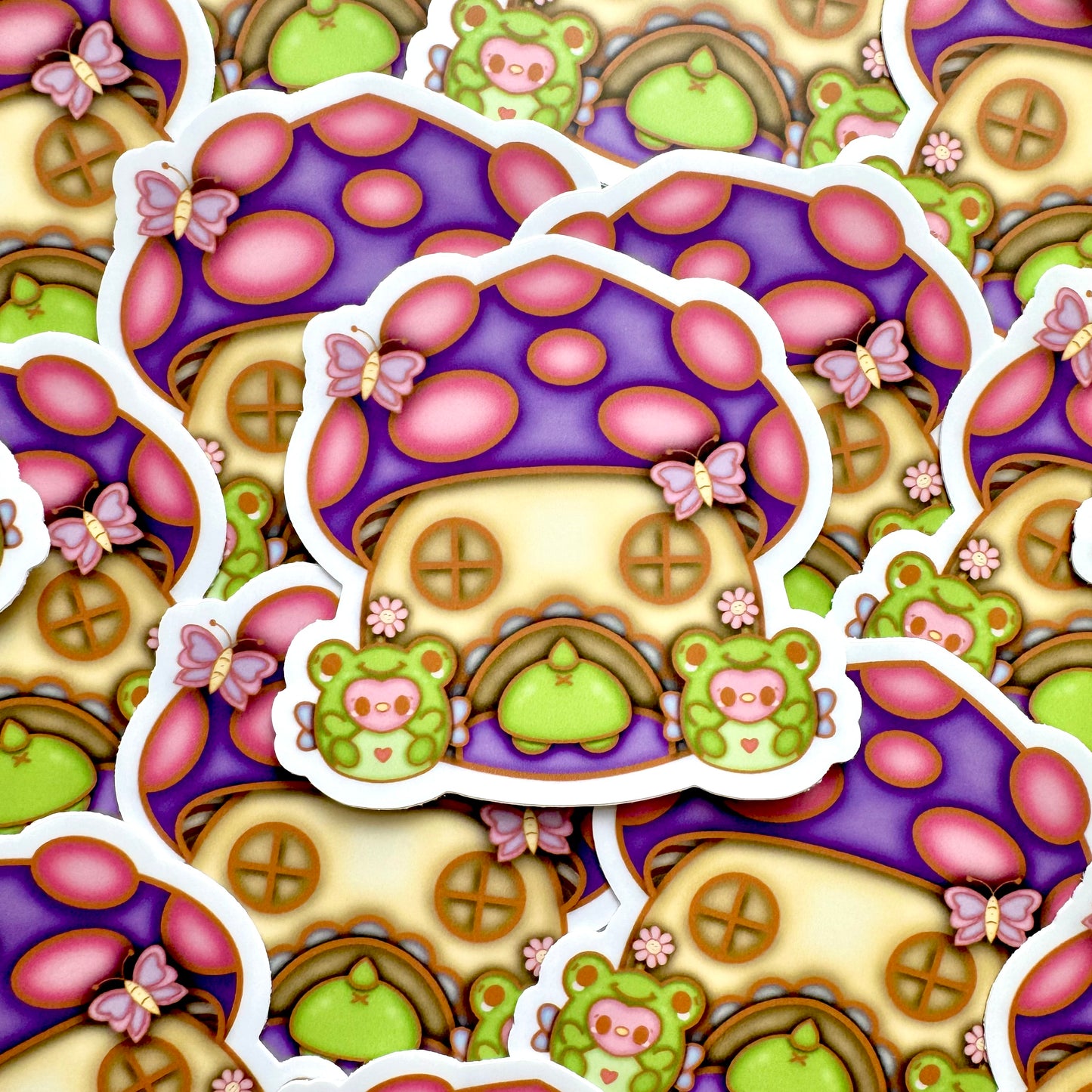 Froggy Cottage Sticker