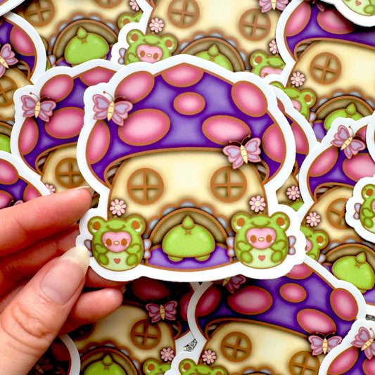 Froggy Cottage Sticker